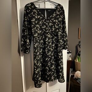 Eclipse Elegant Black and White Floral Dress
